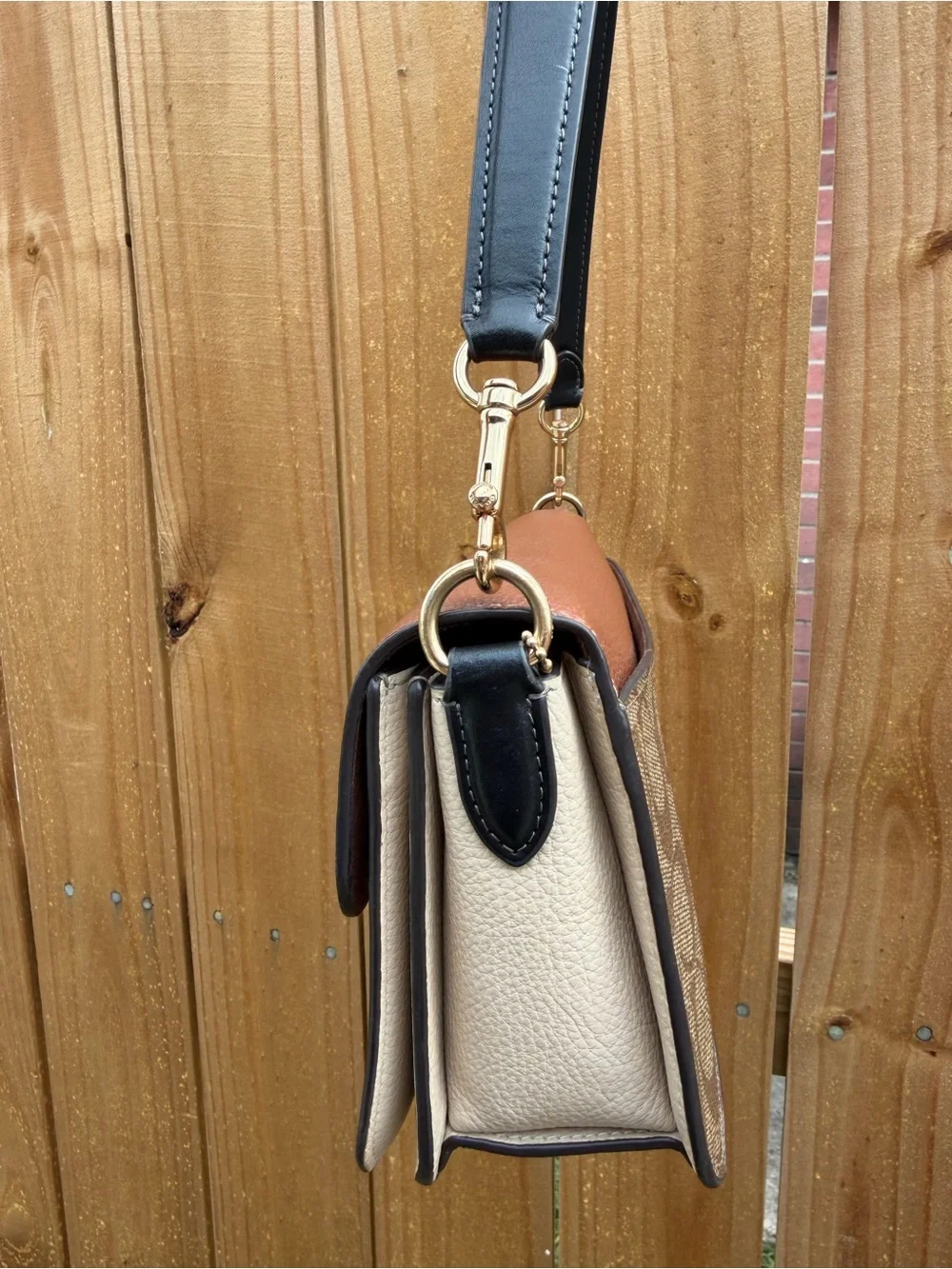 Coach Brown & Black Signature Shoulder Bag